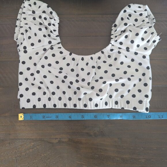 Just Dance Custom Dance Top – Polka Dot Puff Sleeve Crop – Child Size 6 (Approx) - Picture 5 of 6